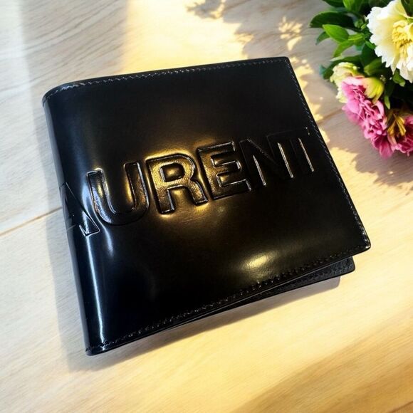 NWT YSL Patent Embossed Bifold Wallet - Picture 1 of 6